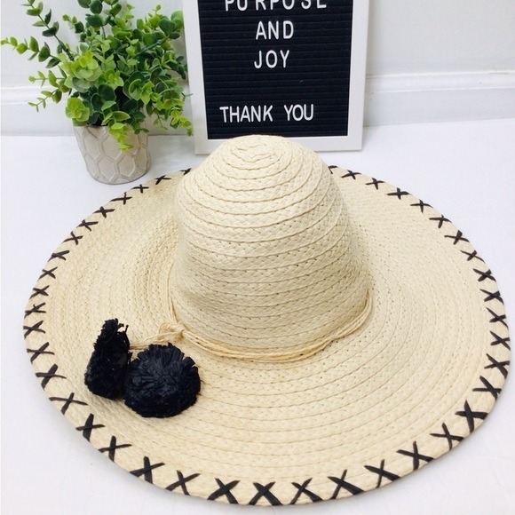 DPC straw vacation hat vintage tan black main image 4